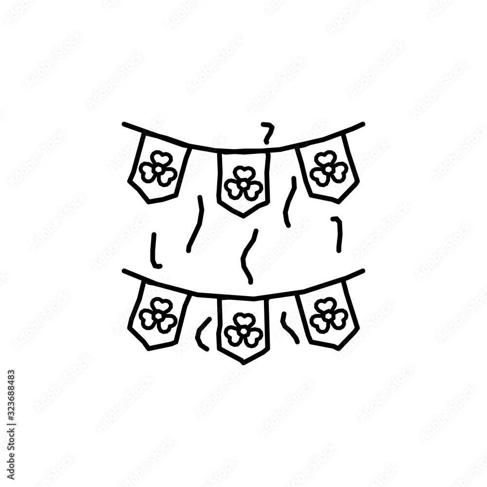 Poster clover, flags icon. simple line, outline vector elements of patrick's day icons for ui and ux, websi
