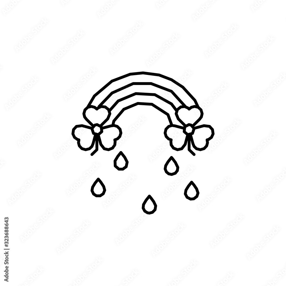 Poster clover, rainbow icon. simple line, outline vector elements of patrick's day icons for ui and ux, web