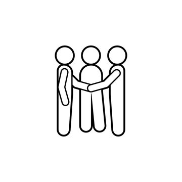 To Reconcile Two People Icon. Simple Thin Line, Outline Vector Of Conversation Icons For Ui And Ux, Website Or Mobile Application