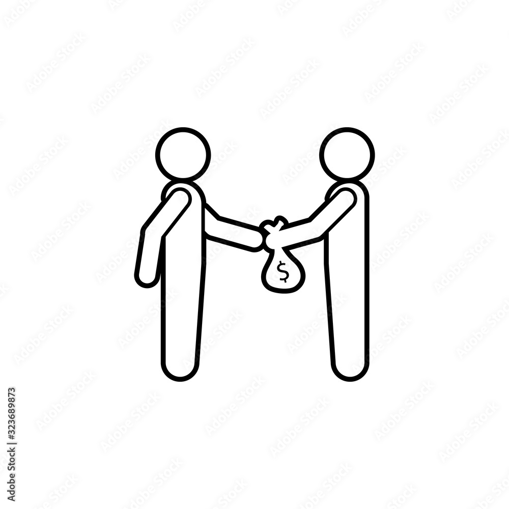 Poster transfer of money icon. simple thin line, outline vector of conversation icons for ui and ux, websit