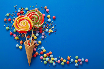 Artistic party background with colorful candy
