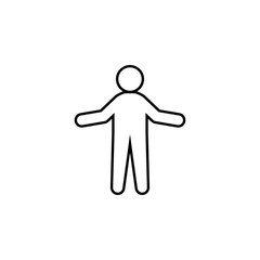 man with open arms icon. Simple thin line, outline vector of conversation icons for ui and ux, website or mobile application