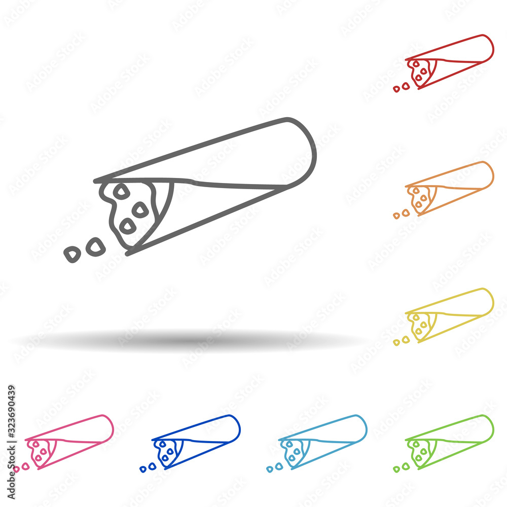 Poster shaurma in multi color style icon. simple thin line, outline vector of fast food icons for ui and ux