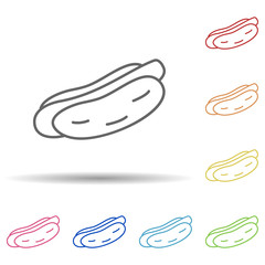 Hot dog in multi color style icon. Simple thin line, outline vector of fast food icons for ui and ux, website or mobile application