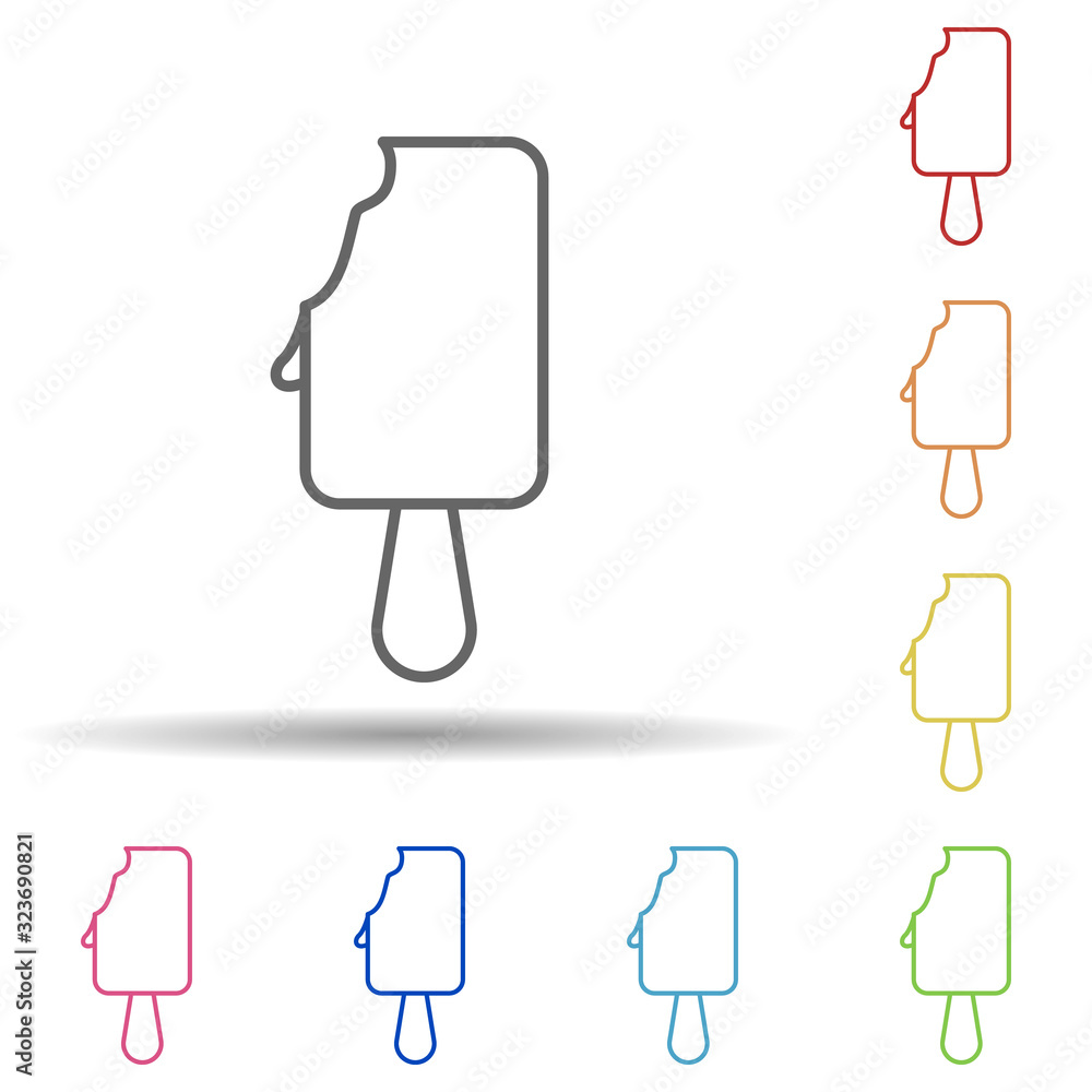 Poster ice cream in multi color style icon. simple thin line, outline vector of fast food icons for ui and 
