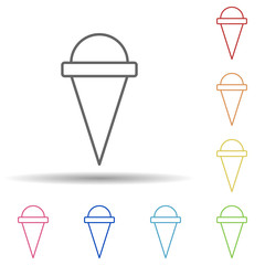 Ice-cream in horn in multi color style icon. Simple thin line, outline vector of fast food icons for ui and ux, website or mobile application