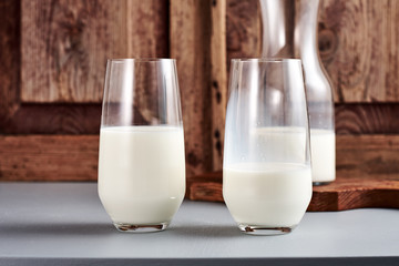 A glass of milk.