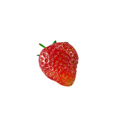 strawberries with strawberry leaf on white background.