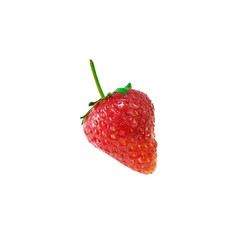 strawberries with strawberry leaf on white background.