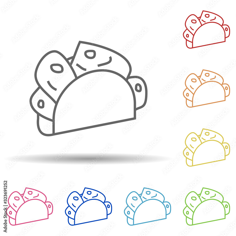 Poster fachitos in multi color style icon. simple thin line, outline vector of fast food icons for ui and u