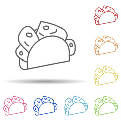 Fachitos in multi color style icon. Simple thin line, outline vector of fast food icons for ui and ux, website or mobile application