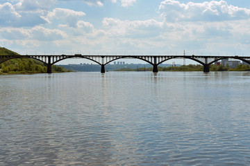 big bridge over the Oka river. Nizhny Novgorod. Russia