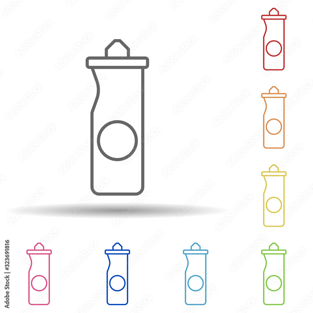 Poster ketchup pot in multi color style icon. simple thin line, outline vector of fast food icons for ui an