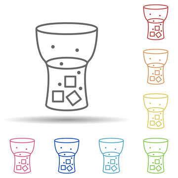 Carbonated juice in glass in multi color style icon. Simple thin line, outline vector of fast food icons for ui and ux, website or mobile application