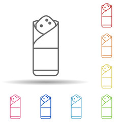 Shaurma in multi color style icon. Simple thin line, outline vector of fast food icons for ui and ux, website or mobile application