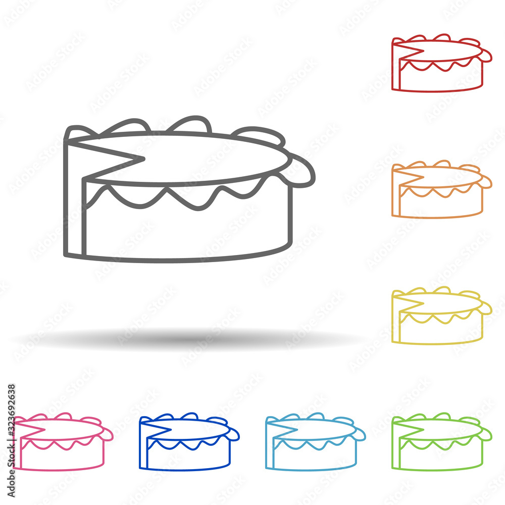 Poster cheese in multi color style icon. simple thin line, outline vector of fast food icons for ui and ux,