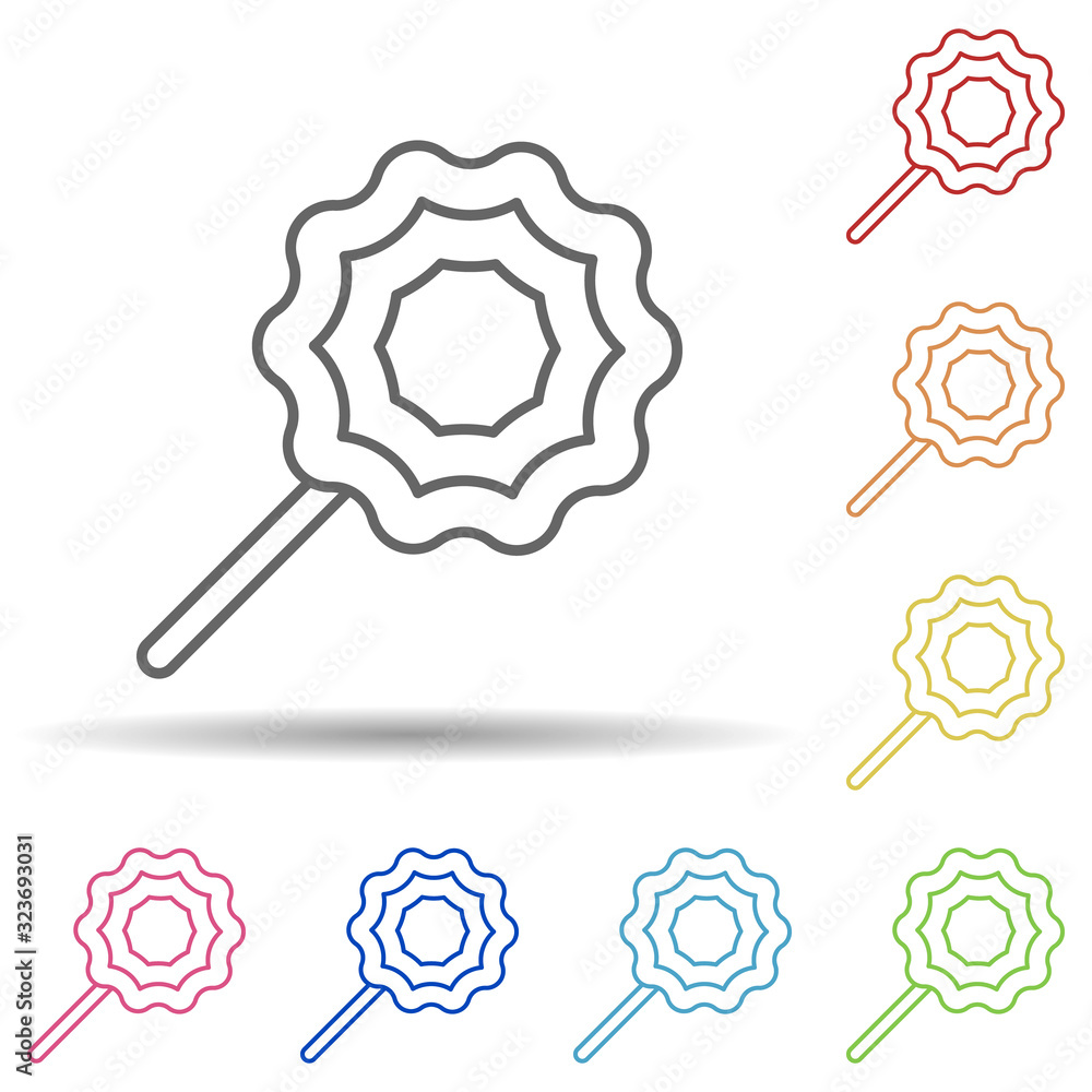 Poster lollipop in multi color style icon. simple thin line, outline vector of fast food icons for ui and u