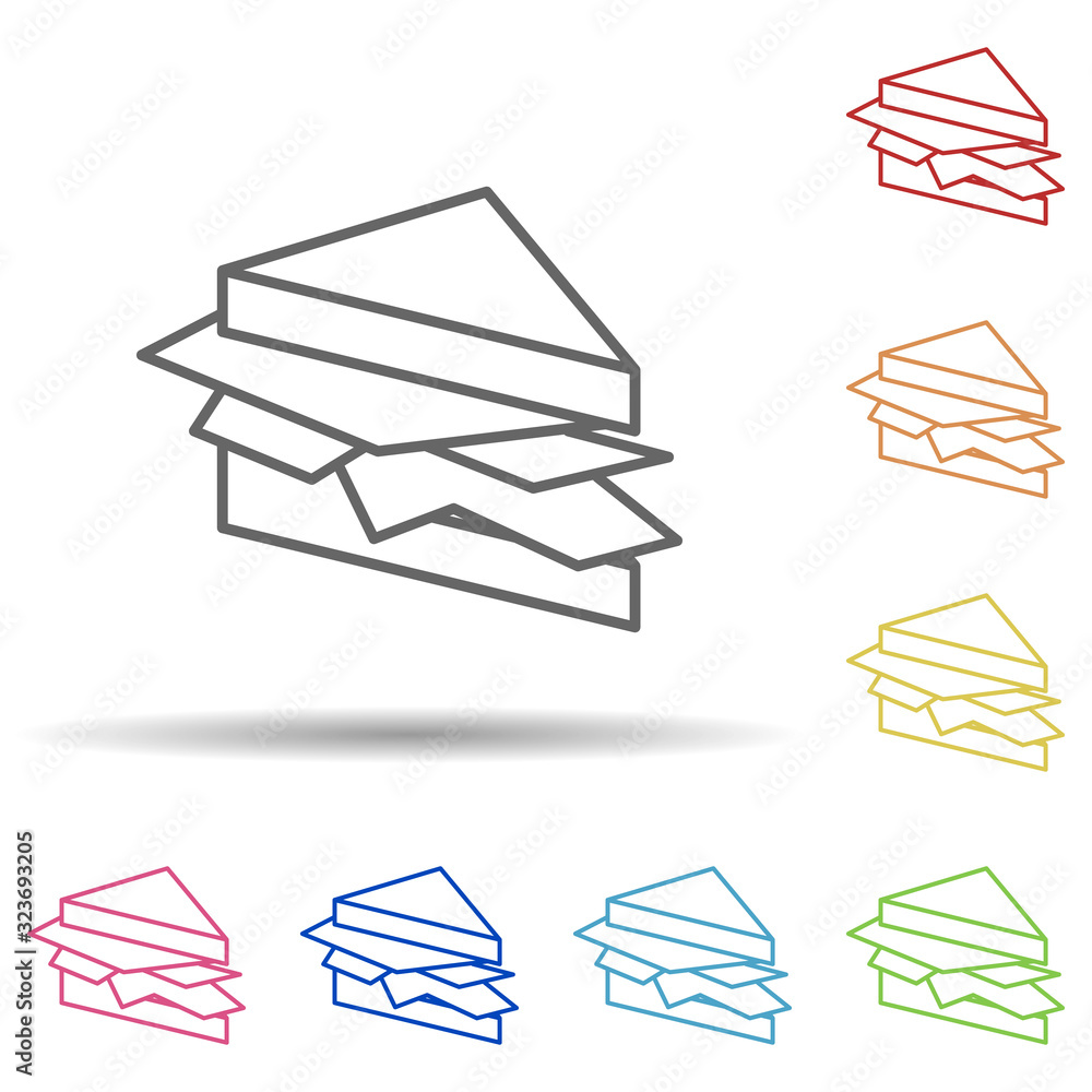 Poster sandwich in multi color style icon. simple thin line, outline vector of fast food icons for ui and u