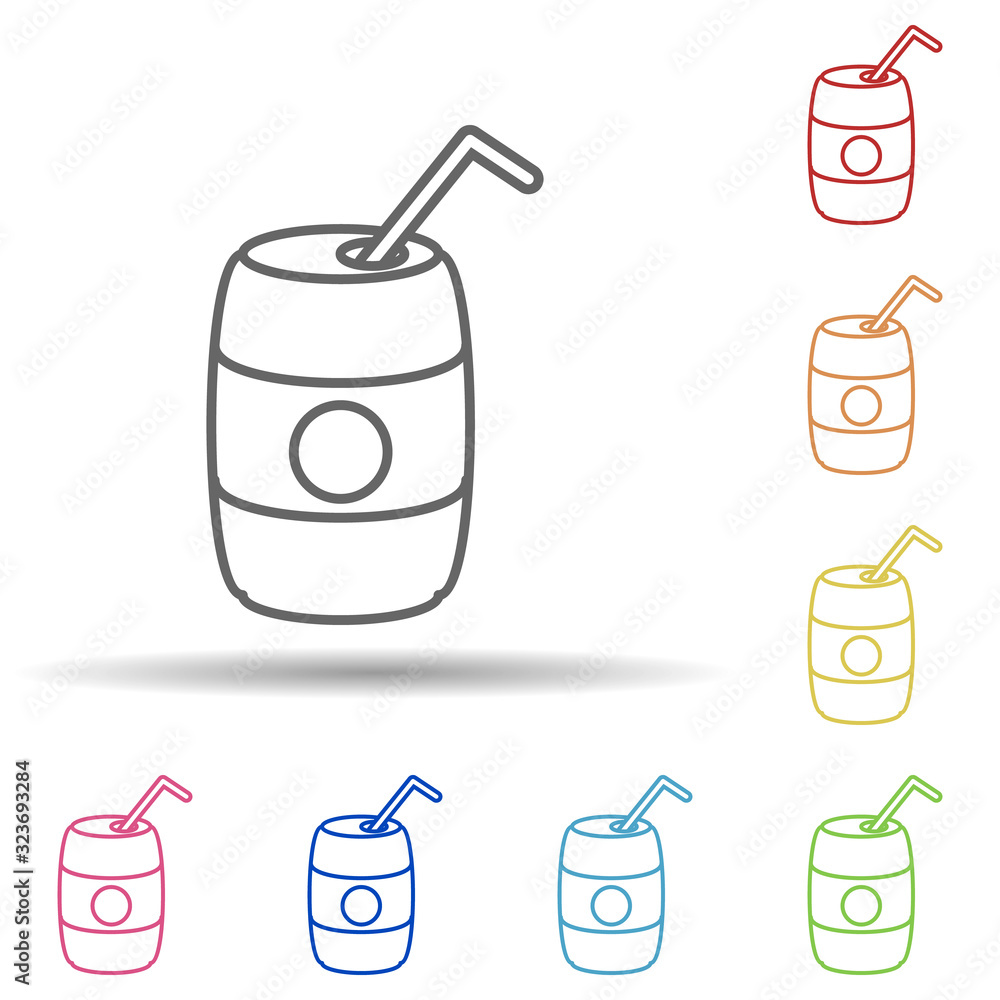 Poster juice in jar in multi color style icon. simple thin line, outline vector of fast food icons for ui a