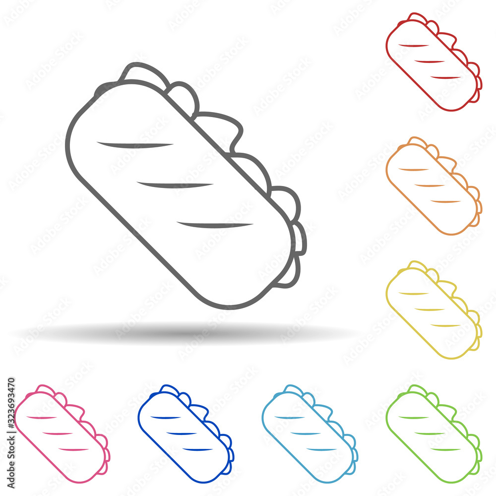 Poster sandwich in multi color style icon. simple thin line, outline vector of fast food icons for ui and u