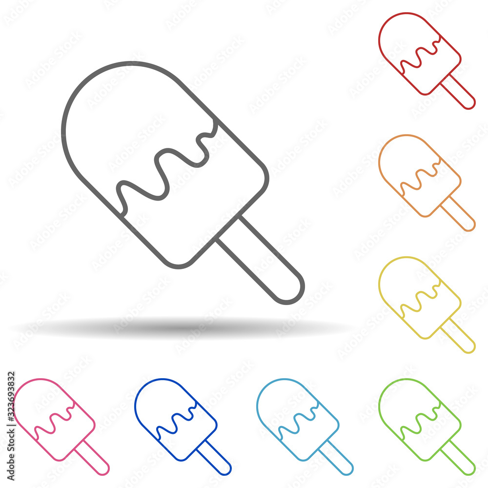 Poster ice cream in multi color style icon. simple thin line, outline vector of fast food icons for ui and 
