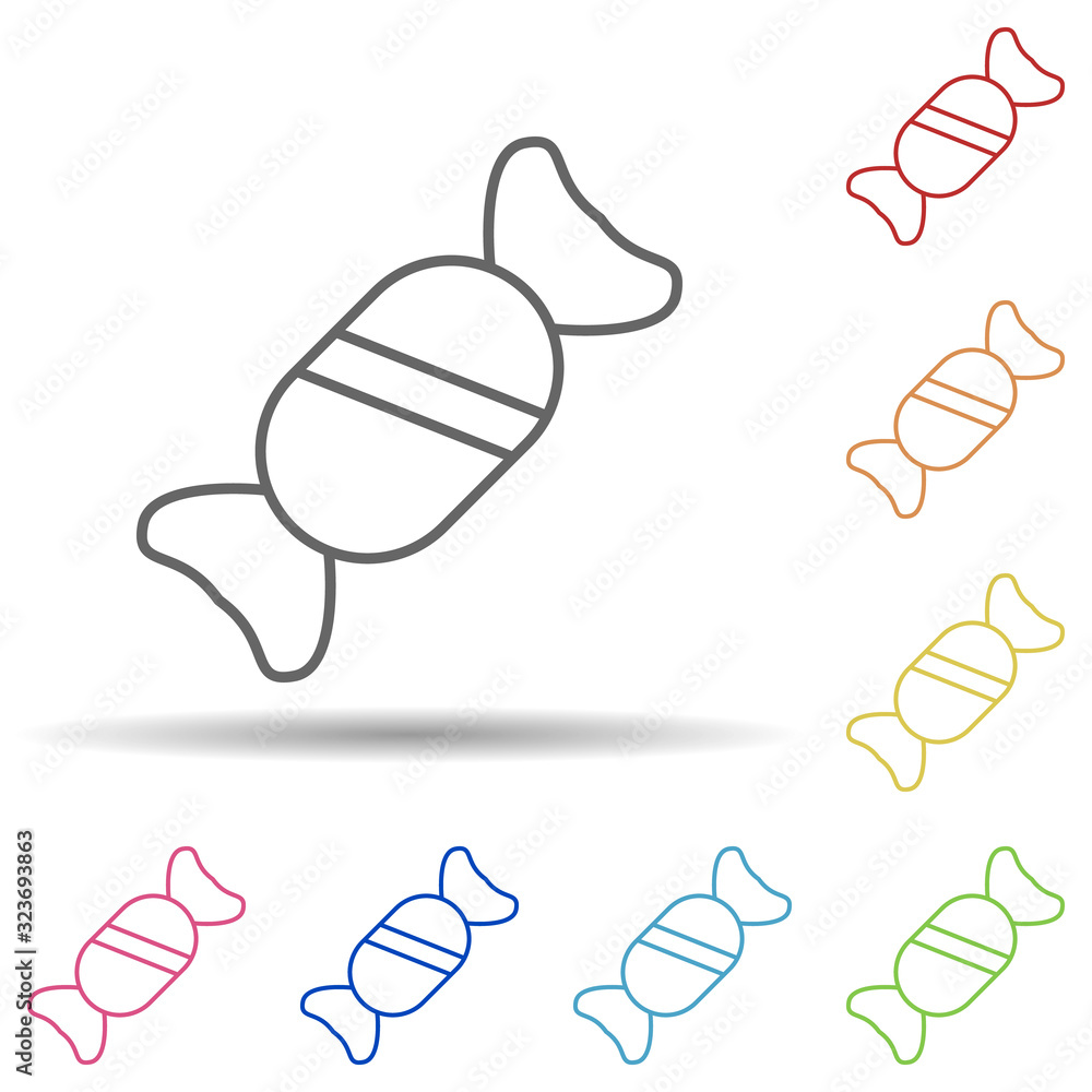 Poster candy in multi color style icon. simple thin line, outline vector of fast food icons for ui and ux, 