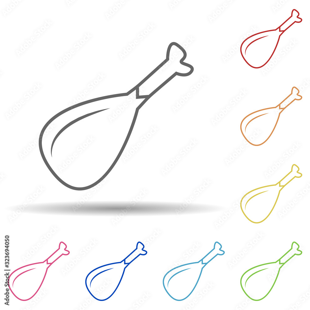 Poster turkey in multi color style icon. simple thin line, outline vector of food icons for ui and ux, webs