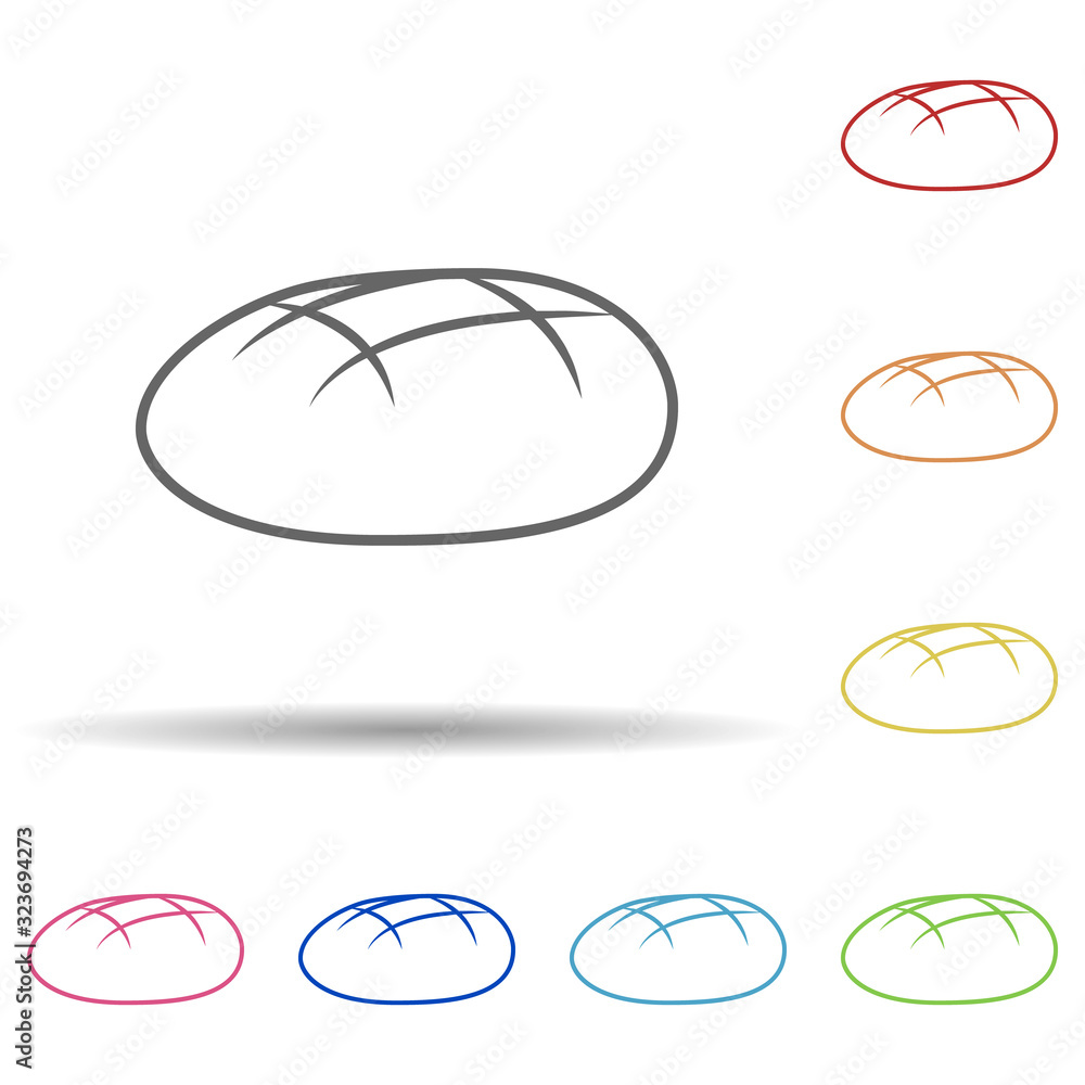 Poster bread in multi color style icon. simple thin line, outline vector of food icons for ui and ux, websi