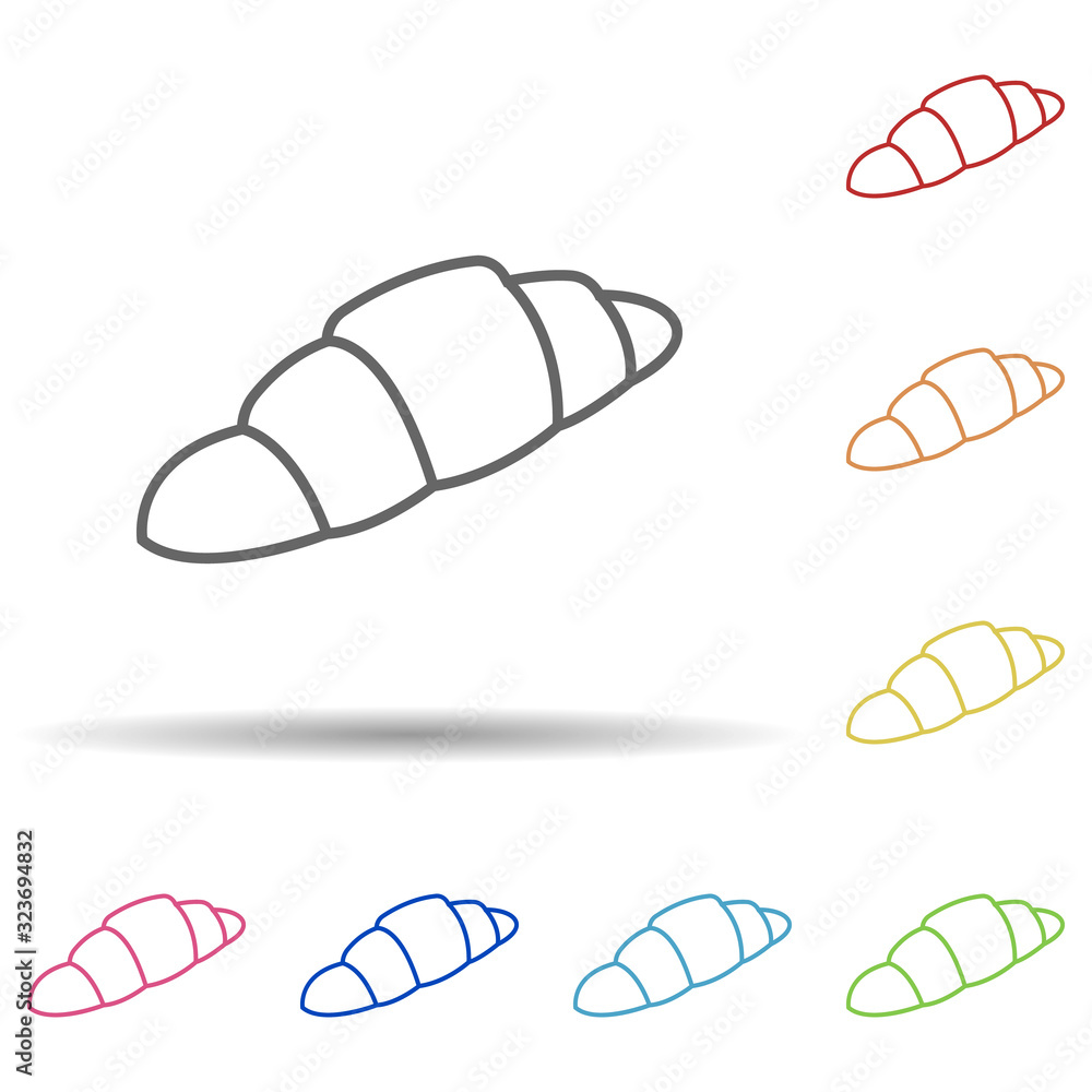 Poster croissant in multi color style icon. simple thin line, outline vector of food icons for ui and ux, w