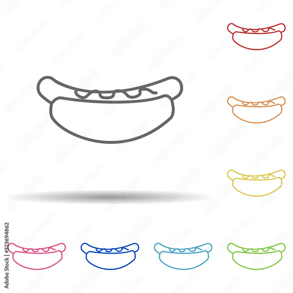 Poster course of the dog in multi color style icon. simple thin line, outline vector of food icons for ui a