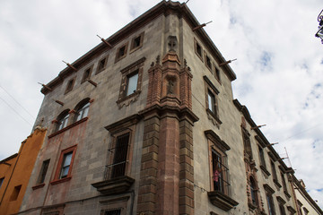 Colonial style building, in the center of the city, photo taken on January 26, 2020, San Miguel de Allende street in the state of Guanajuato, Mexico