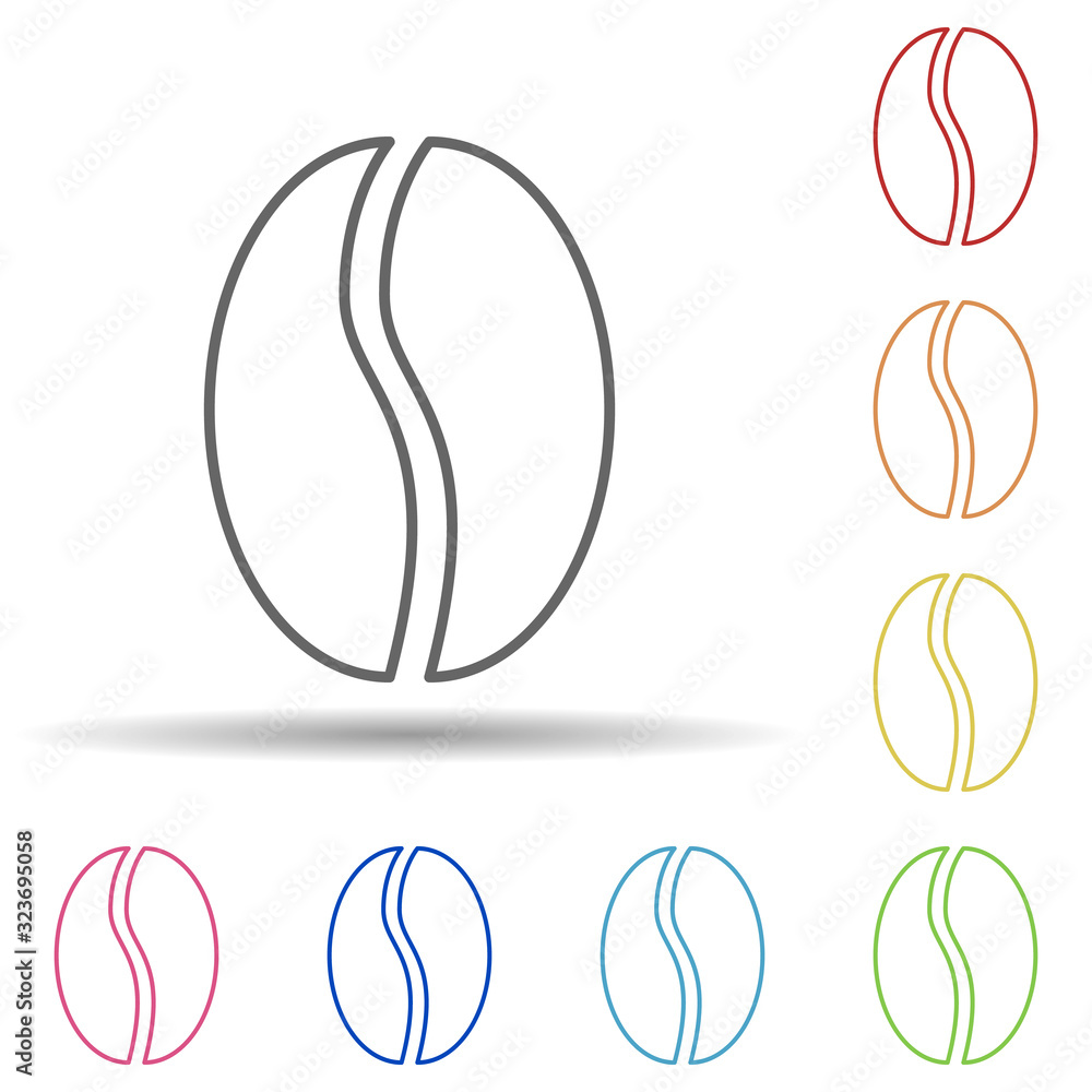 Poster coffee bean in multi color style icon. simple thin line, outline vector of food icons for ui and ux,