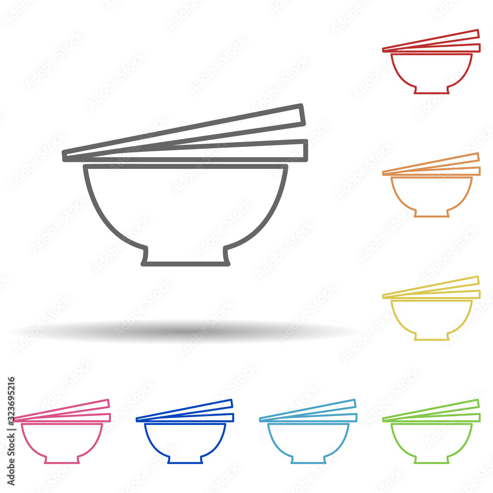 Poster soup plate in multi color style icon. simple thin line, outline vector of food icons for ui and ux, 