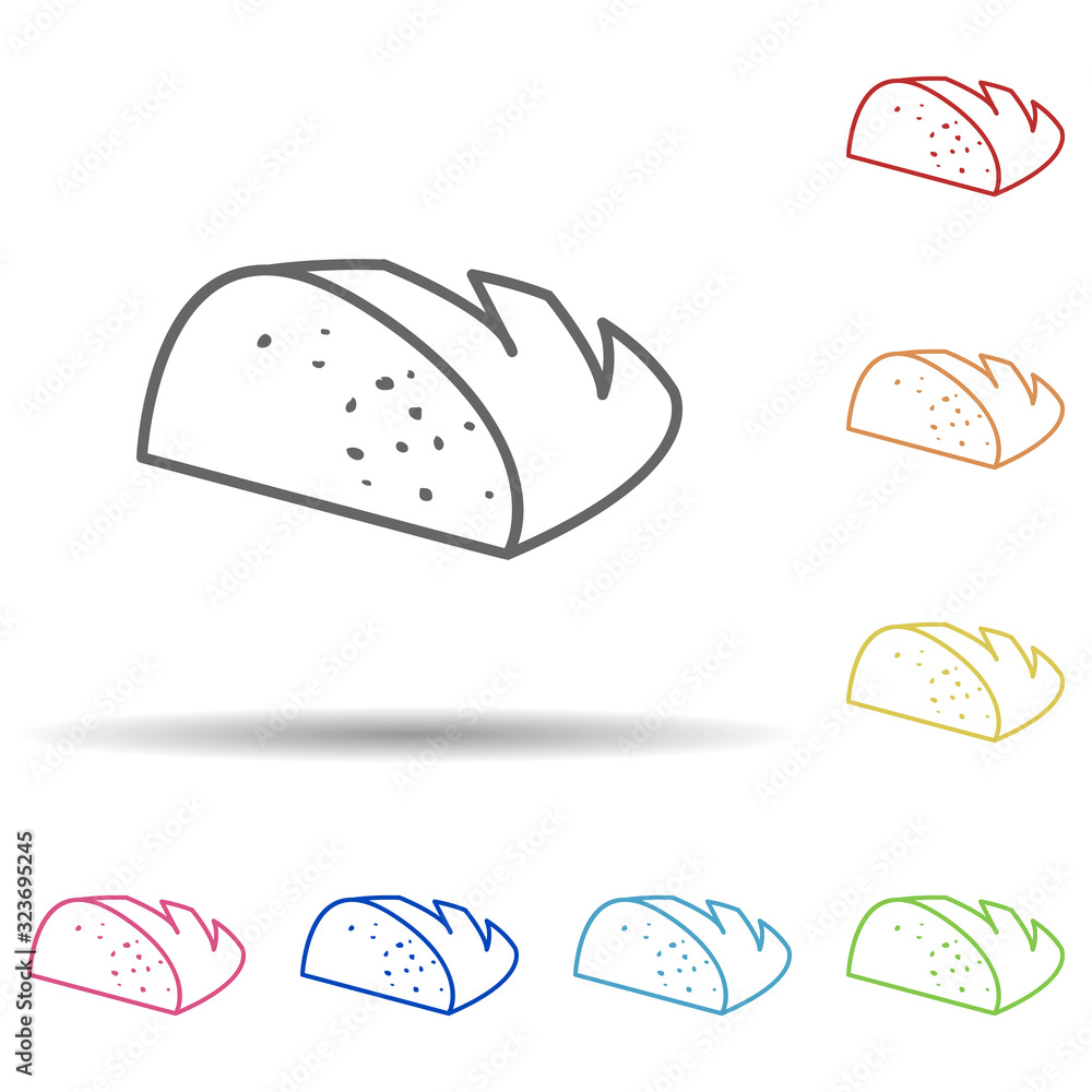 Poster bread in multi color style icon. simple thin line, outline vector of food icons for ui and ux, websi