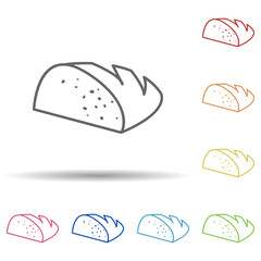 Bread in multi color style icon. Simple thin line, outline vector of food icons for ui and ux, website or mobile application