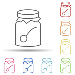 Cherry jam in multi color style icon. Simple thin line, outline vector of food icons for ui and ux, website or mobile application
