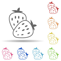 Strawberry in multi color style icon. Simple thin line, outline vector of food icons for ui and ux, website or mobile application