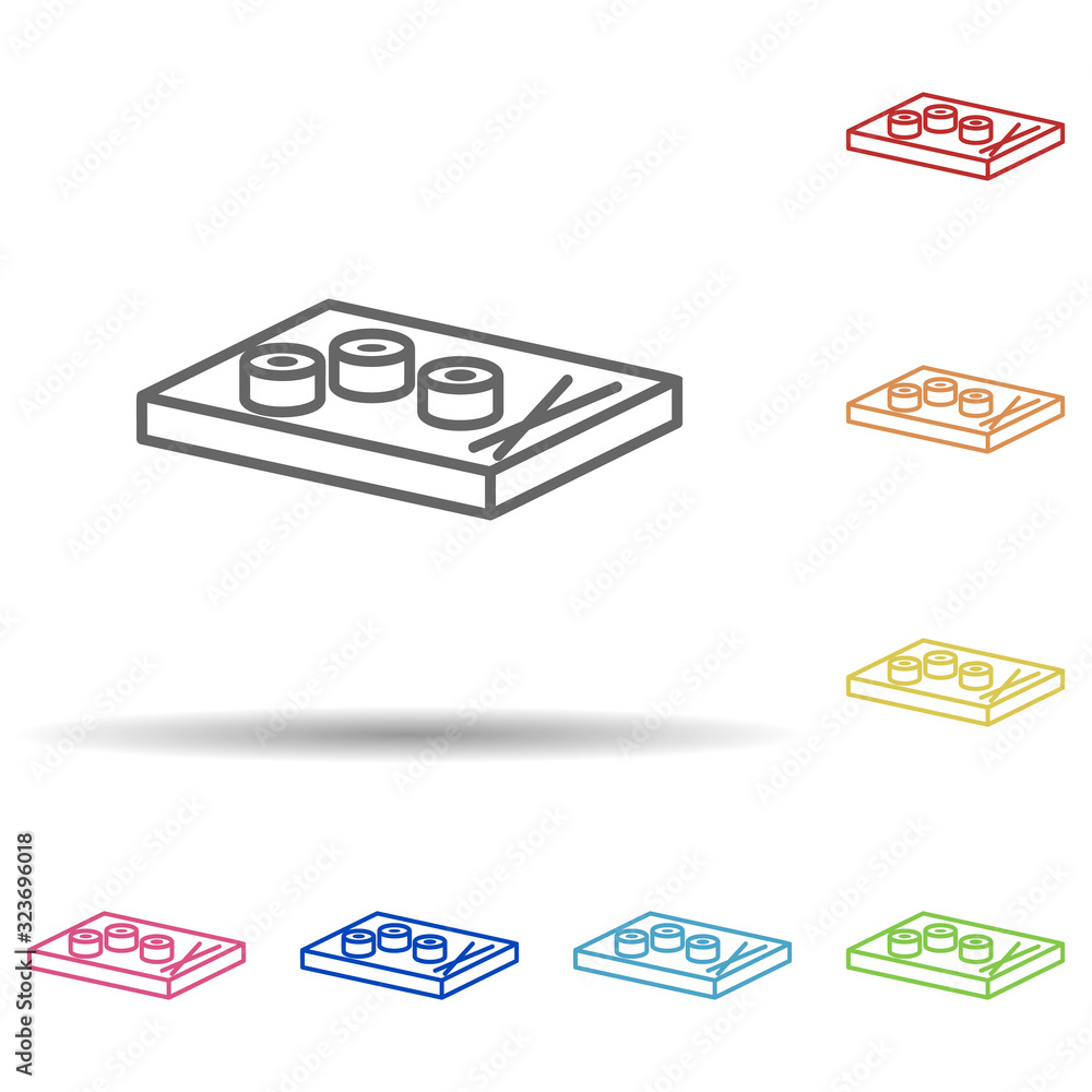 Poster rolls in multi color style icon. simple thin line, outline vector of food icons for ui and ux, websi
