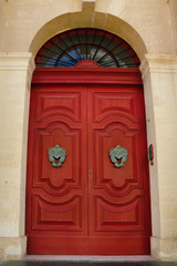 Bright red door