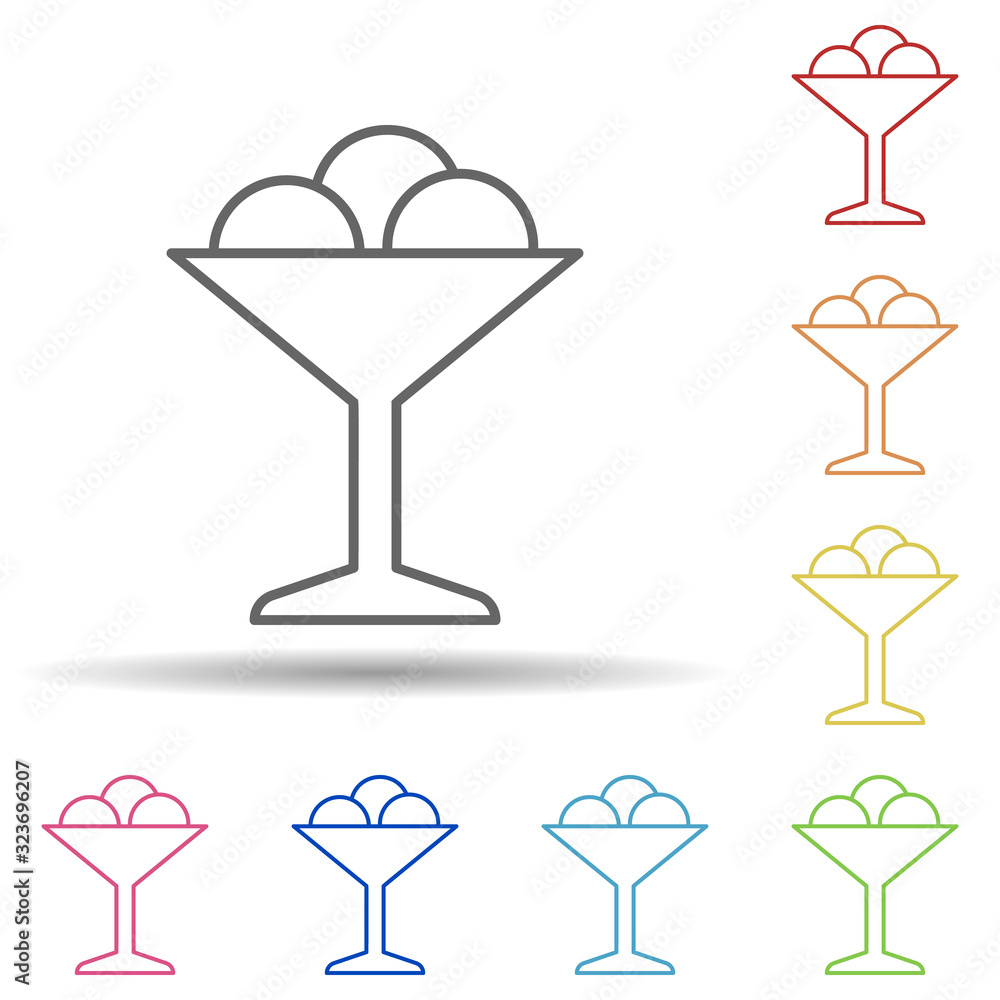 Poster ice cream in multi color style icon. simple thin line, outline vector of food icons for ui and ux, w