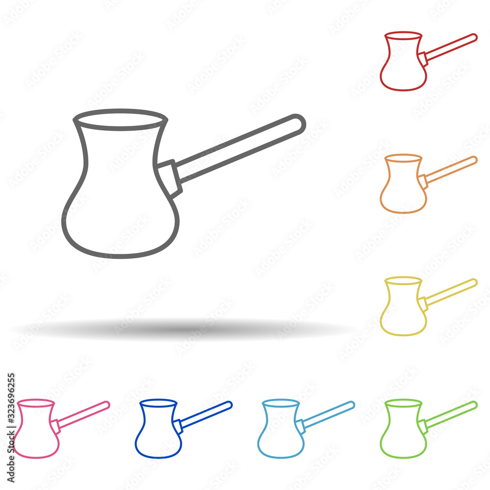 Poster coffee brewing cup in multi color style icon. simple thin line, outline vector of food icons for ui 