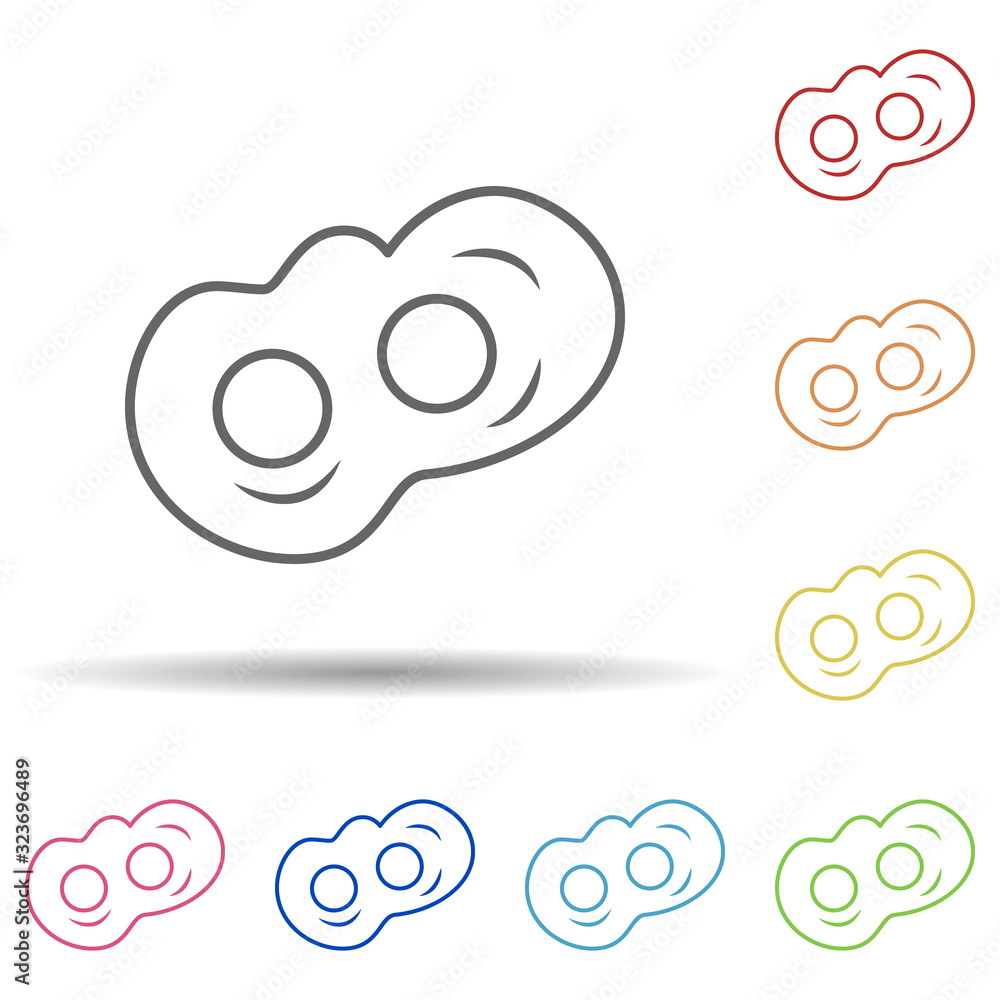 Poster omelette in multi color style icon. simple thin line, outline vector of food icons for ui and ux, we