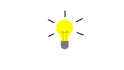 illustration. Light bulb with rays shine. Energy and idea symbol