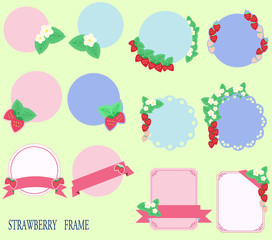 イチゴとリボンのフレームセット