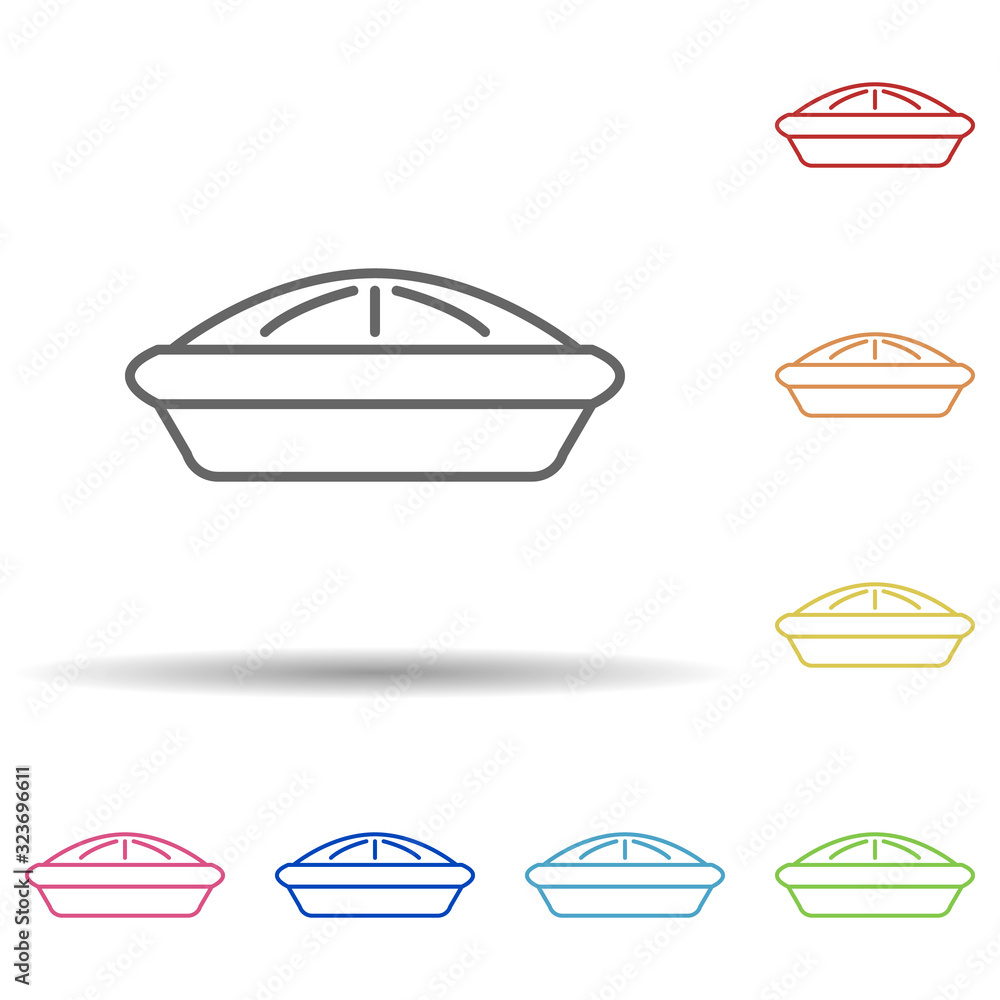 Poster meat pie in multi color style icon. simple thin line, outline vector of food icons for ui and ux, we
