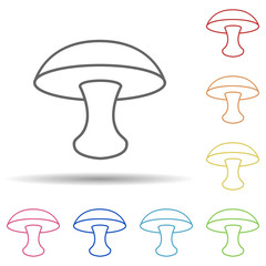 Mushroom in multi color style icon. Simple thin line, outline vector of food icons for ui and ux, website or mobile application