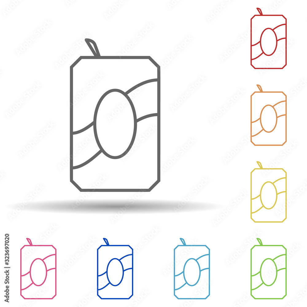 Poster iron jar of juice in multi color style icon. simple thin line, outline vector of food icons for ui a