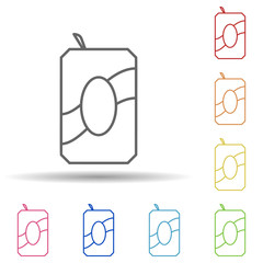 Iron jar of juice in multi color style icon. Simple thin line, outline vector of food icons for ui and ux, website or mobile application