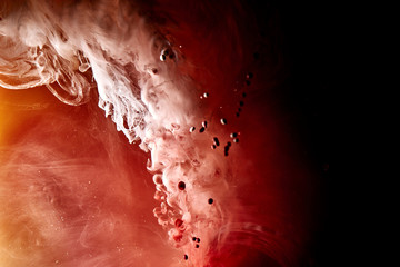 Vibrant colors of outer space ocean pattern abstract background. Mixing paint and liquid smoke,...