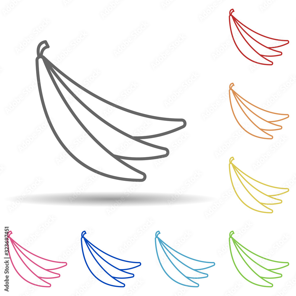Poster bananas in multi color style icon. simple thin line, outline vector of fruit icons for ui and ux, we